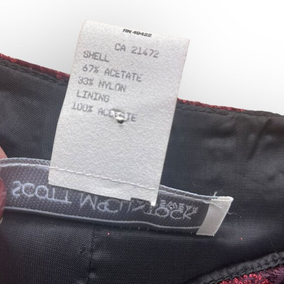 VTG Scott McClintock Black Floral Velvet Cropped Blazer Size 4 - Picture 5 of 7